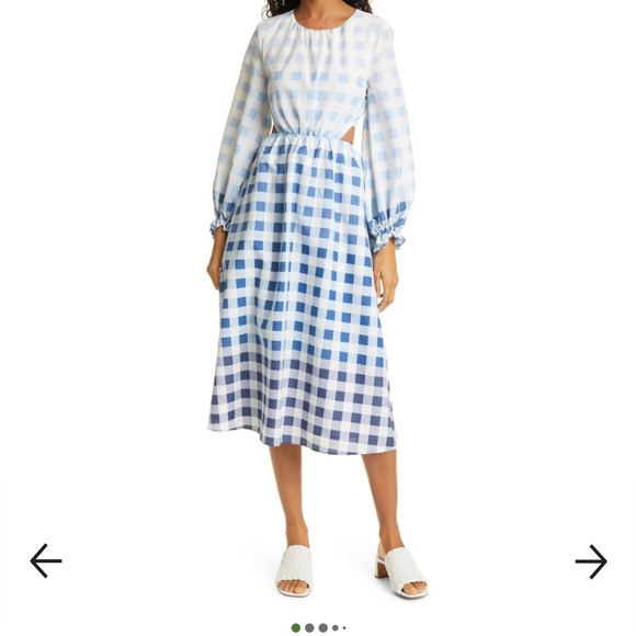 STAUD Dresses & Skirts - EUC Staud Blanche Ombré Gingham Dress Large